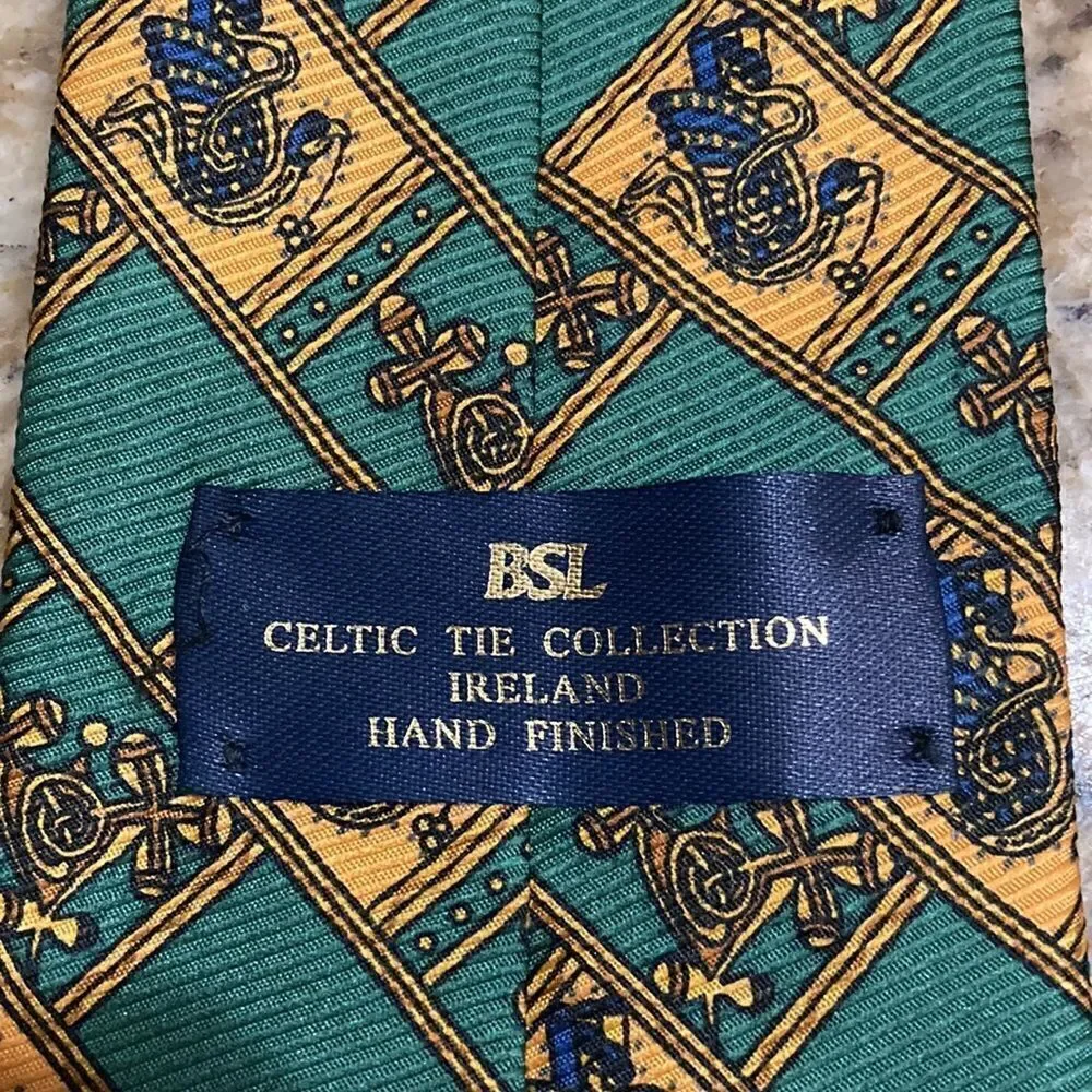 BSL. Celtic tie collection Ireland hand finished